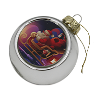 Елочная игрушка ручной работы Шар из стекла с изображением Елочная игрушка ручной работы Шар из стекла с изображением